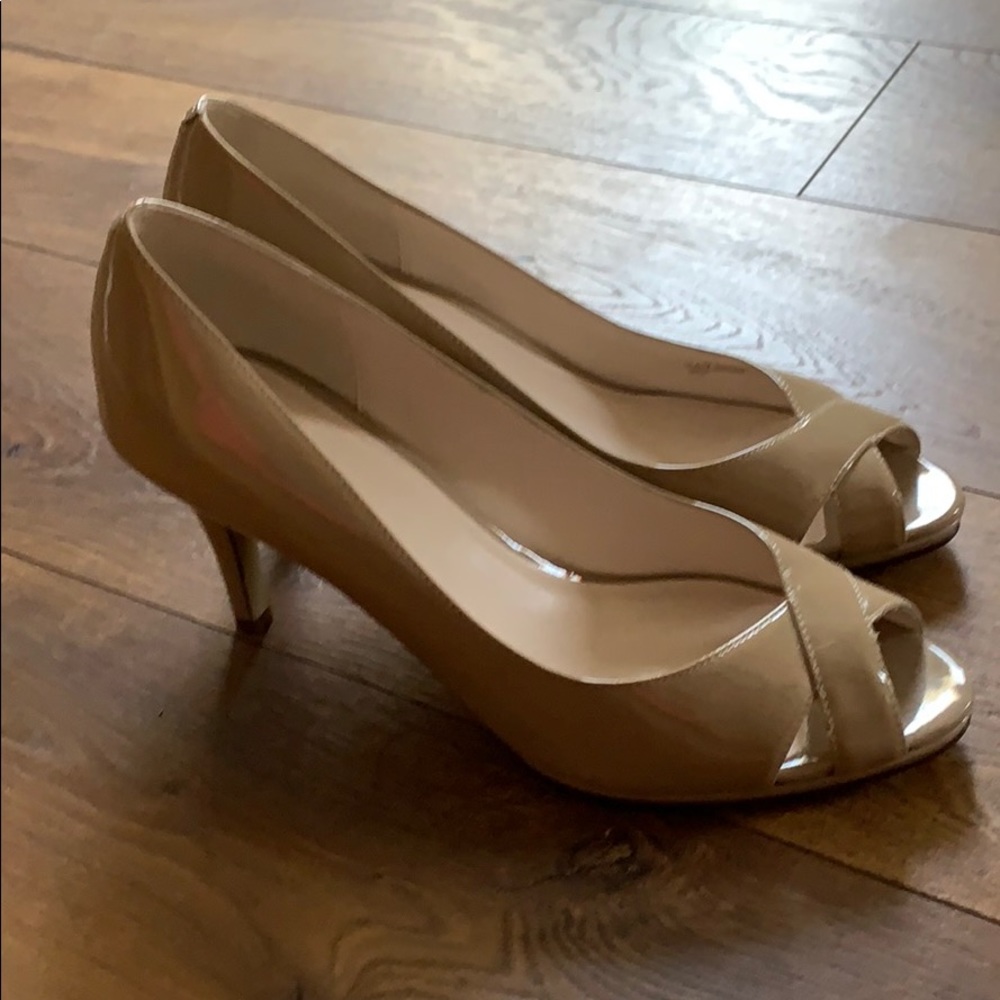 Cole Haan Lena Leather Pump Criss Cross Peep Toe